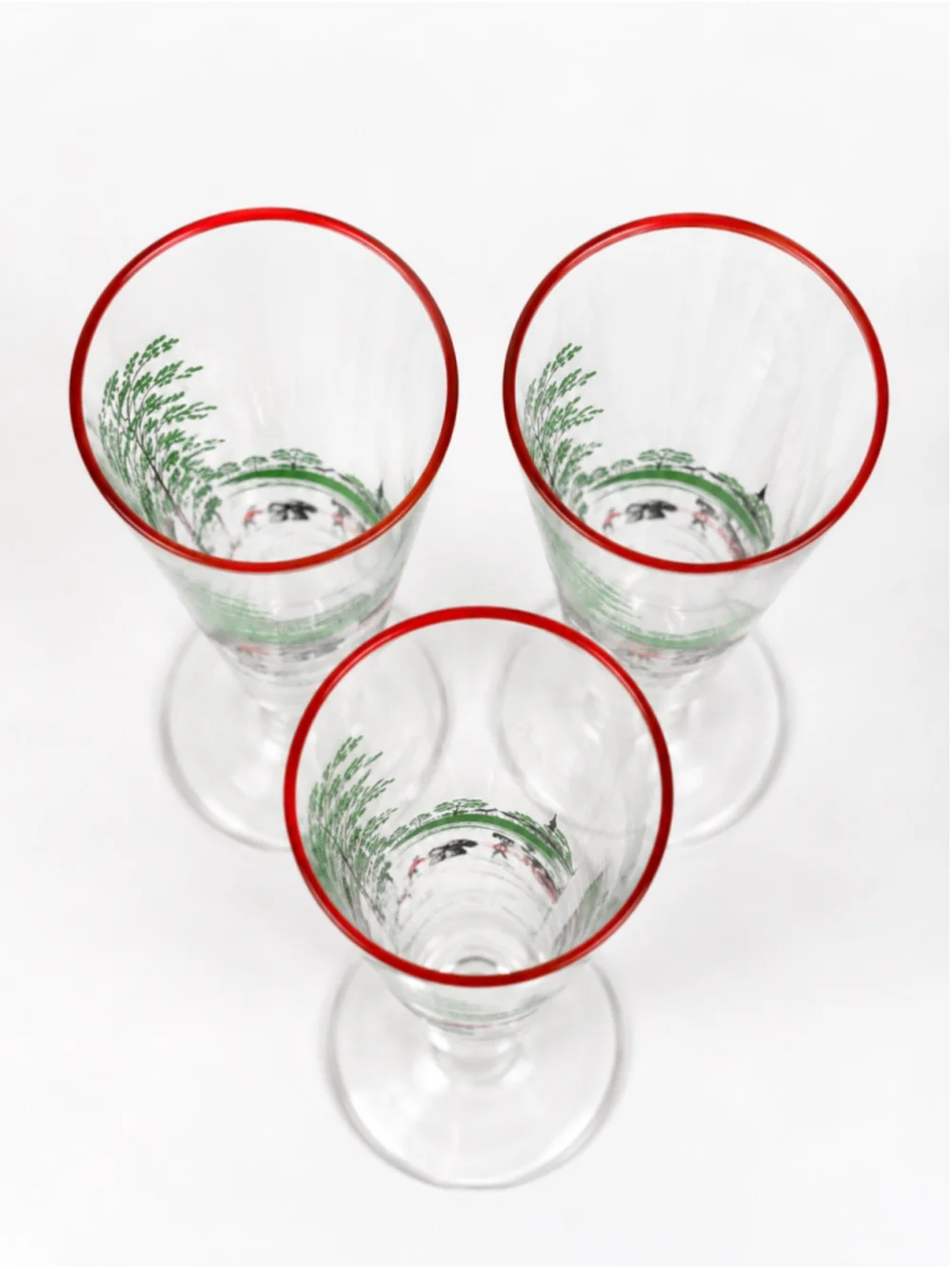 1940s Libbey Currier & Ives Colonial Times Pilsner Glasses – Set of 3